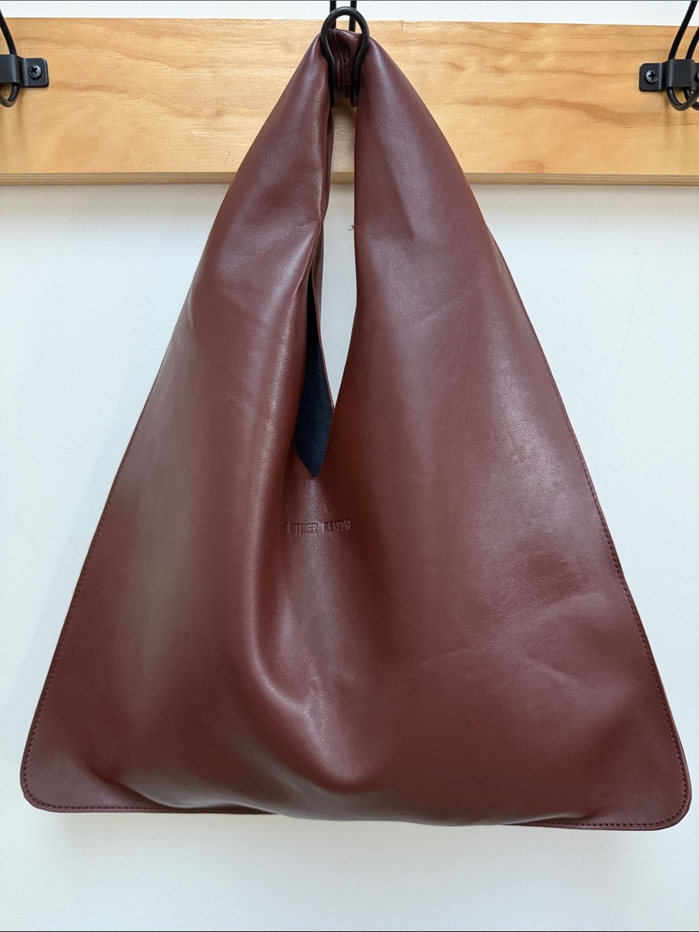 8 Other Reasons Deep Burgundy Triangle Hobo Bag
